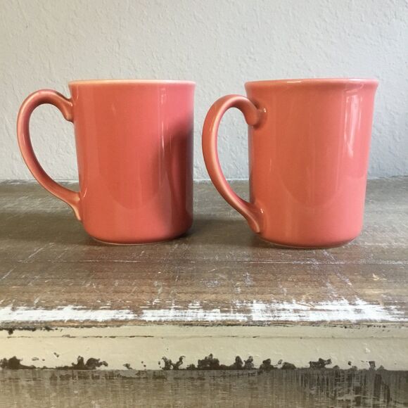 Corningware mugs set of 2 coral pink/orange collectible coffee tea cups - Picture 7 of 8